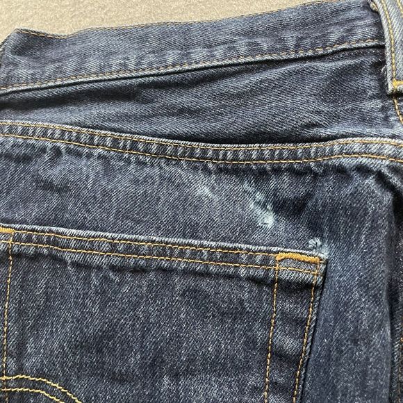 Levis Jeans Mens 34x30 Blue 501xx Dark Wash Button Fly Straight Leg Cotton - Picture 7 of 10